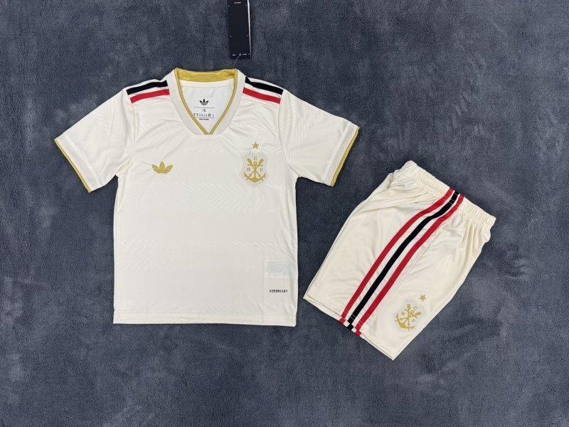 Kids-Flamengo 25/26 Third White Soccer Jersey